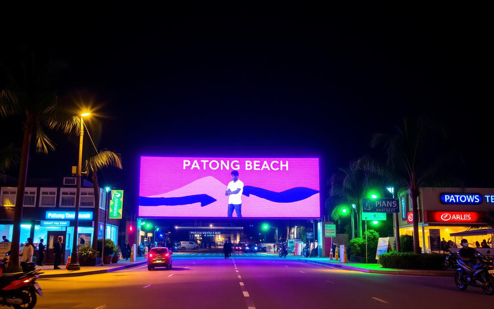 LED screen at the Patong Beach entrance
